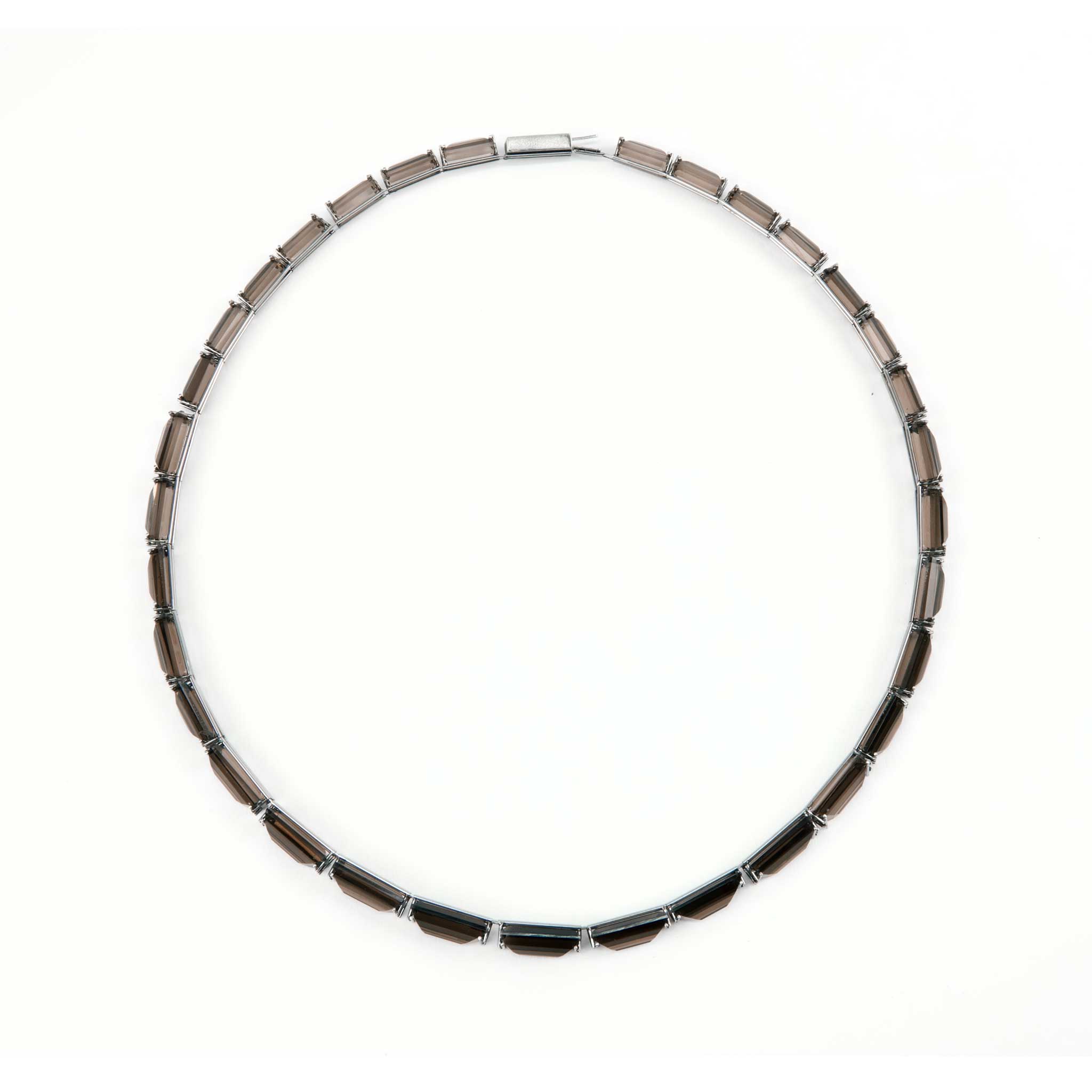 Smoky Quartz and Stainless-Steel Panorama Necklace